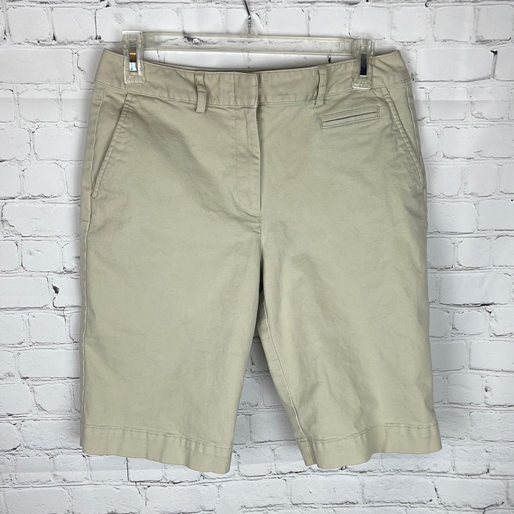 Talbots Khaki Bermuda Shorts 11” Inseam Size 8P